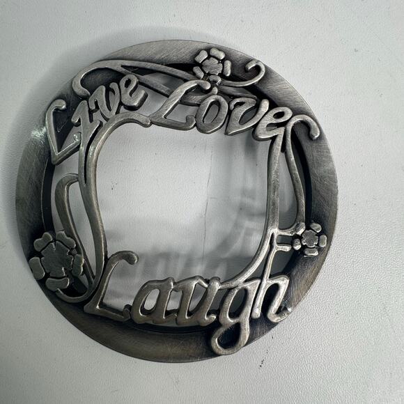 Yankee Candle Other - Yankee Candle Illuma Lid Jar Topper Silver Live Laugh Love